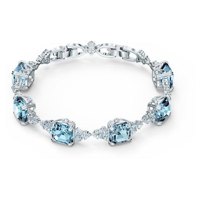 Swarovski Sparkling Bracelet, Aqua, Rhodium plated