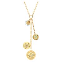 Swarovski Shine Y necklace, Multicolored, Gold-tone plated