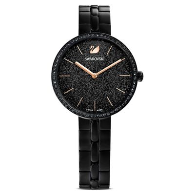 Swarovski Cosmopolitan watch, Metal bracelet, Black, Black PVD