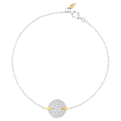 Swarovski Light Is Life Single Round Bracelet, Created Diamonds, 18K Yellow Gold, 18K White Gold