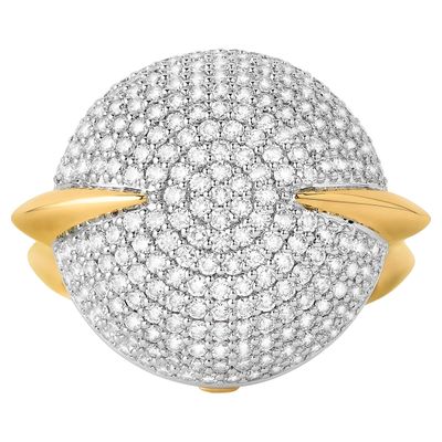 Swarovski Light Is Life Round Ring, Created Diamonds, 18K Yellow Gold, 18K White Gold