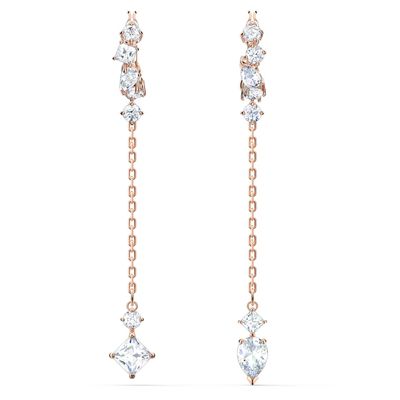 Swarovski Attract earrings, White, Rose gold-tone plated
