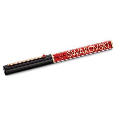 Swarovski Crystalline Gloss ballpoint pen, Black and red, Rose gold-tone plated