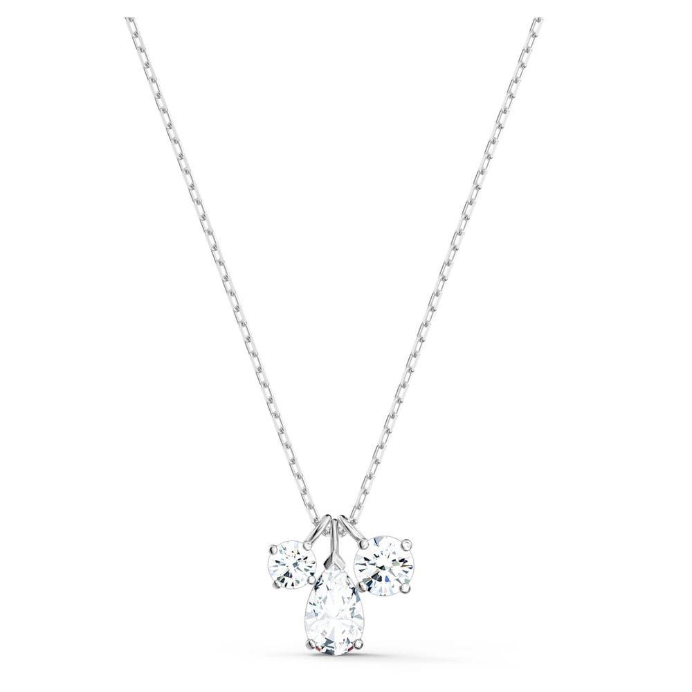Swarovski Attract pendant, White, Rhodium plated