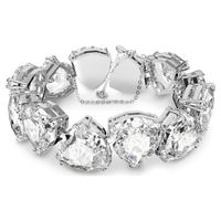 Swarovski Millenia bracelet, Trilliant cut crystal, White, Rhodium plated