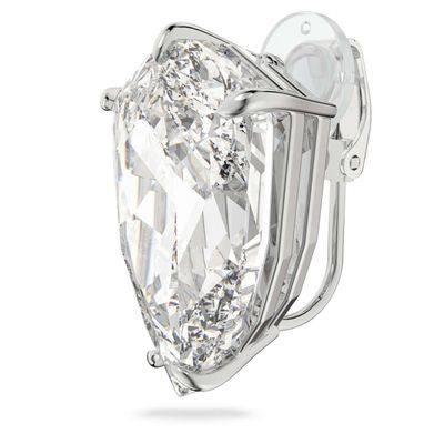 Swarovski Mesmera clip earring, Single, Trilliant cut crystal, White, Rhodium plated