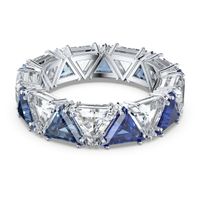 Swarovski Millenia cocktail ring, Triangle cut crystals, Blue