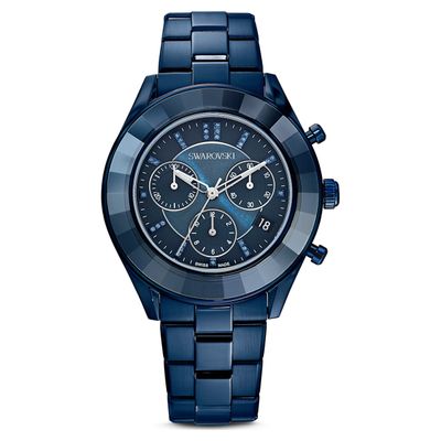 Swarovski Octea Lux Sport watch, Metal bracelet, Blue PVD