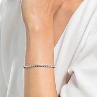 Imber Emily Tennis bracelet, Round cut, White, Rhodium plated by SWAROVSKI