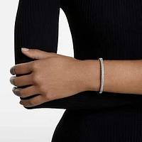 Dextera bangle, White, Stainless steel by SWAROVSKI