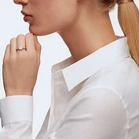 Attract ring, Round cut, Pavé, White, Rhodium plated by SWAROVSKI