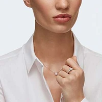 Attract ring, Round cut, Pavé, White, Rhodium plated by SWAROVSKI