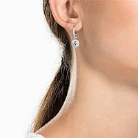 Una Angelic drop earrings, Round cut, White, Rhodium plated by SWAROVSKI