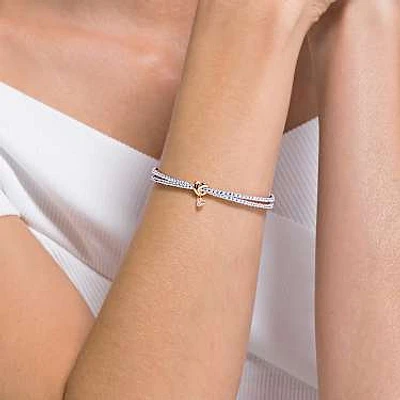 Lifelong Heart bangle, Heart, White, Mixed metal finish by SWAROVSKI