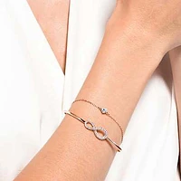 Hyperbola bangle, Infinity, White, Rose gold-tone plated by SWAROVSKI