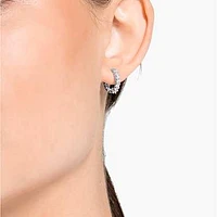 Matrix Vittore hoop earrings, Round cut, White, Rhodium plated by SWAROVSKI