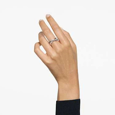 Hyperbola ring, Round cut, White, Rhodium plated by SWAROVSKI