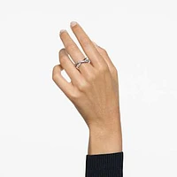 Hyperbola ring, Round cut, White, Rhodium plated by SWAROVSKI