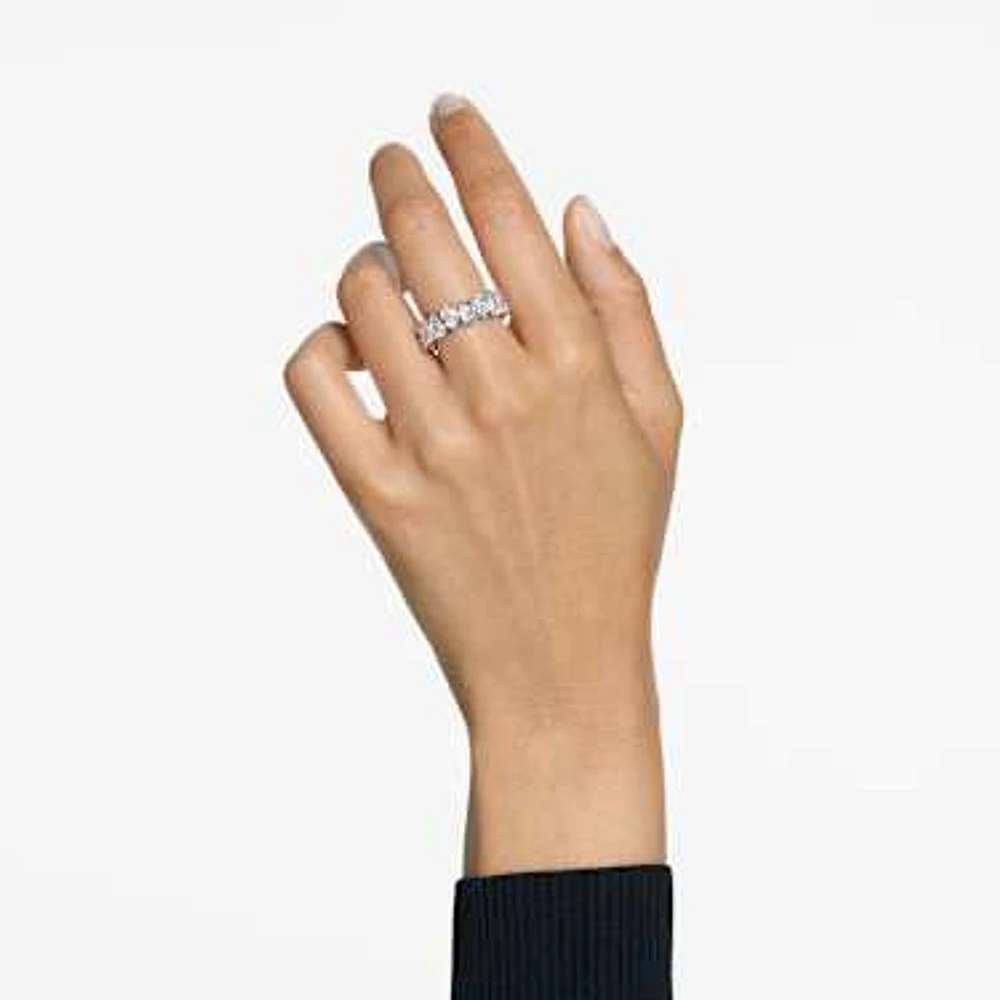 Vittore ring, Drop cut, White, Rhodium plated by SWAROVSKI