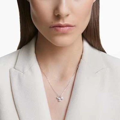 Attract pendant, Mixed cuts, Cluster, White, Rhodium plated by SWAROVSKI