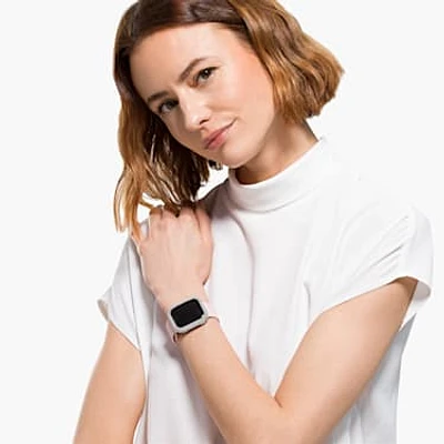 Sparkling case, For Apple Watch® Series 4 & 5, 40mm, Silver Tone by SWAROVSKI