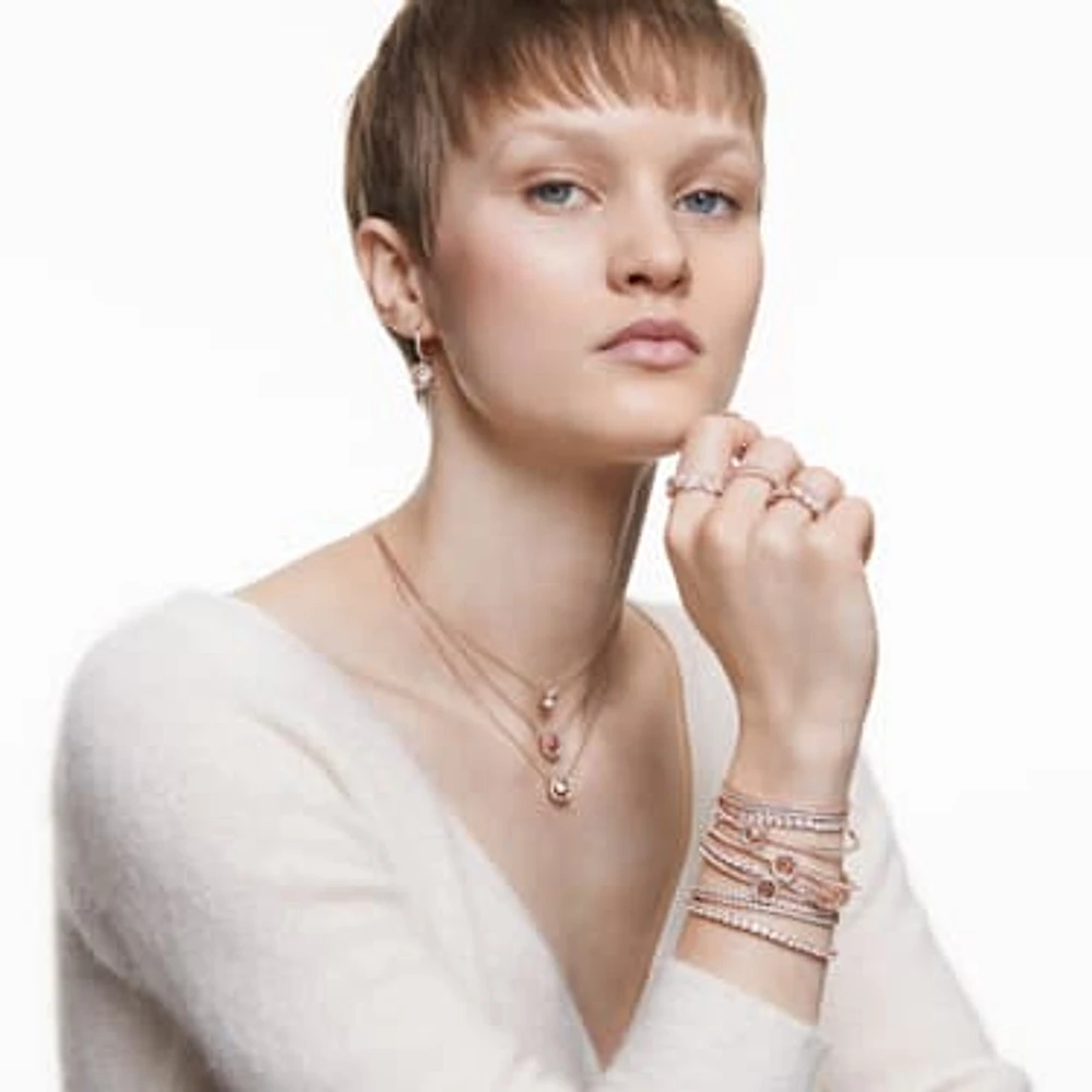 Vittore ring, Drop cut, White, Rose gold-tone plated by SWAROVSKI