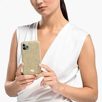 High smartphone case, iPhone® 12 mini, Gold tone by SWAROVSKI