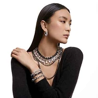 Millenia Tennis necklace, Oversized crystals, Octagon cut, White, Rhodium plated by SWAROVSKI