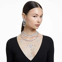 Matrix necklace, Square cut, White, Rhodium plated by SWAROVSKI
