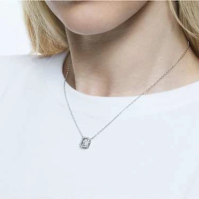 Millenia pendant, Octagon cut, White, Rhodium plated by SWAROVSKI