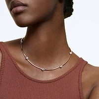 Constella necklace, Round cut, White, Rose gold-tone plated by SWAROVSKI