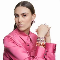Chroma Tennis bracelet, Magnetic closure, Mixed cuts, Multicolored, Rhodium plated by SWAROVSKI