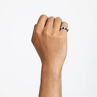 Ortyx cocktail ring, Triangle cut, Black, Rhodium plated by SWAROVSKI