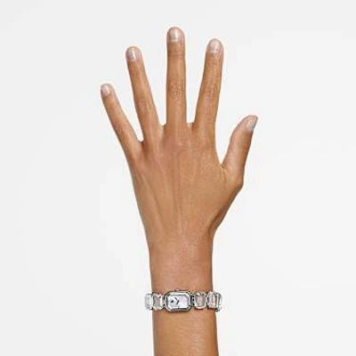 Watch, Octagon cut bracelet, White, Stainless steel by SWAROVSKI