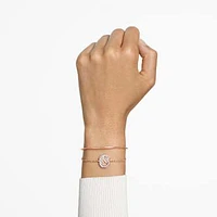 Swan bangle, Swan, White, Rose gold-tone plated by SWAROVSKI