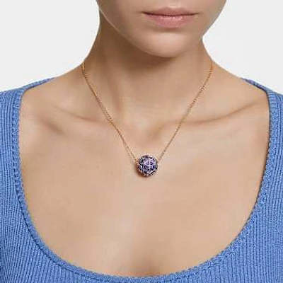Curiosa pendant, Triangle cut, Blue, Gold-tone plated by SWAROVSKI