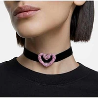 Sublima choker, Heart, Pink, Rhodium plated by SWAROVSKI