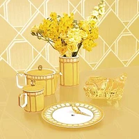 Signum vase, Porcelain, Medium, Yellow by SWAROVSKI