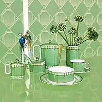 Signum vase, Porcelain, Medium, Green by SWAROVSKI