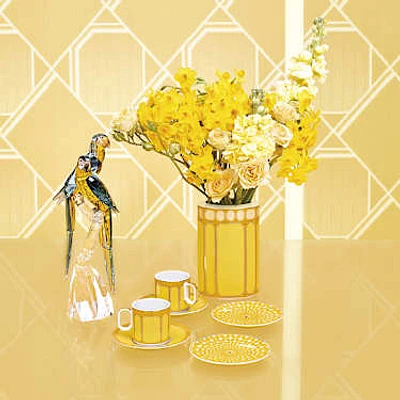 Signum plate, Porcelain, Small, Yellow by SWAROVSKI