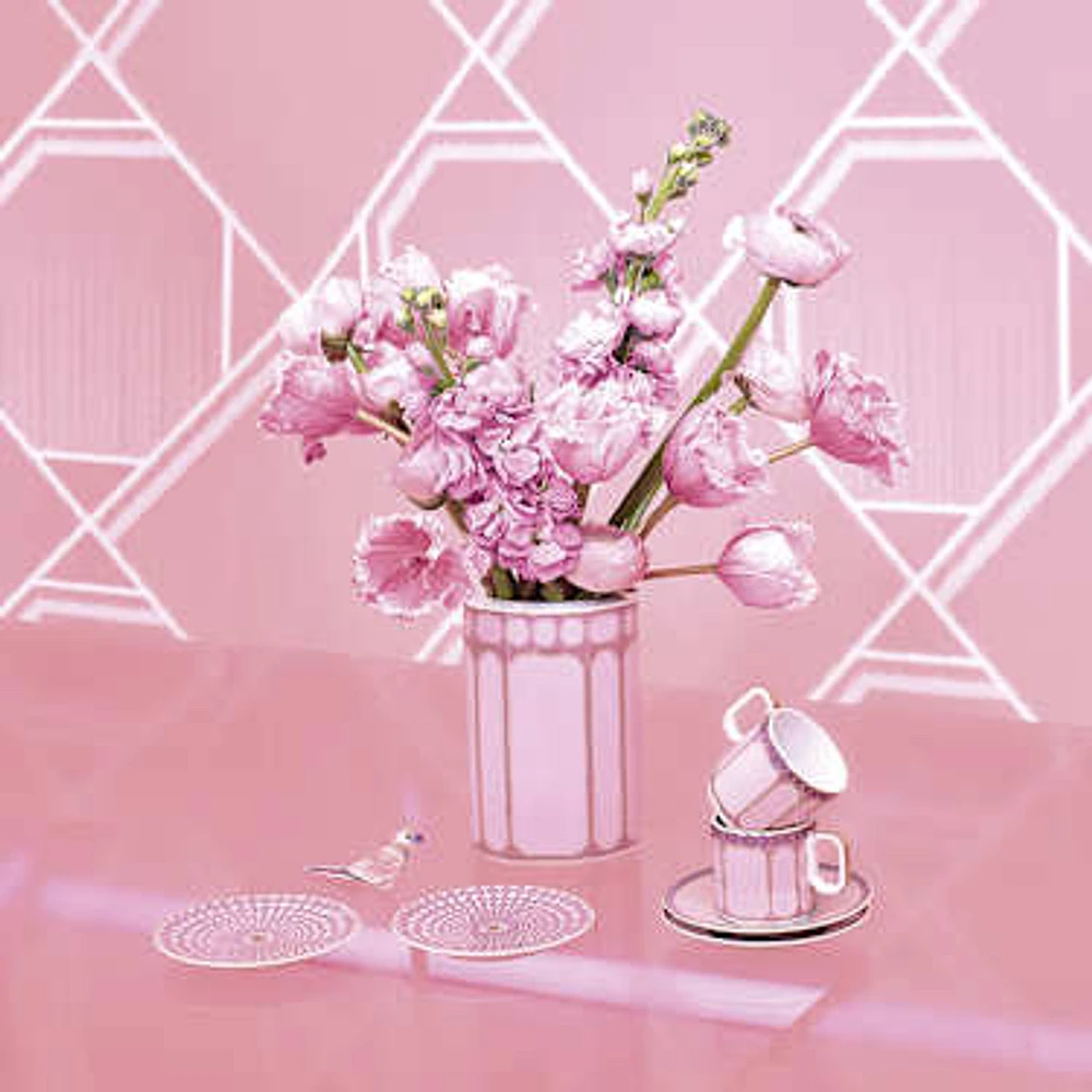 Signum plate, Porcelain, Small, Pink by SWAROVSKI