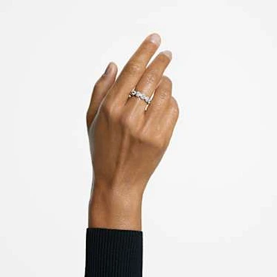 Una Angelic ring, Round cut, White, Rhodium plated by SWAROVSKI