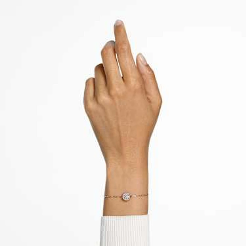 Una Angelic bracelet, Round cut, White, Rose gold-tone plated by SWAROVSKI