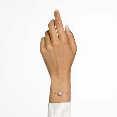 Una Angelic bracelet, Round cut, White, Rose gold-tone plated by SWAROVSKI