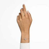 Una Angelic bracelet, Round cut, White, Rose gold-tone plated by SWAROVSKI