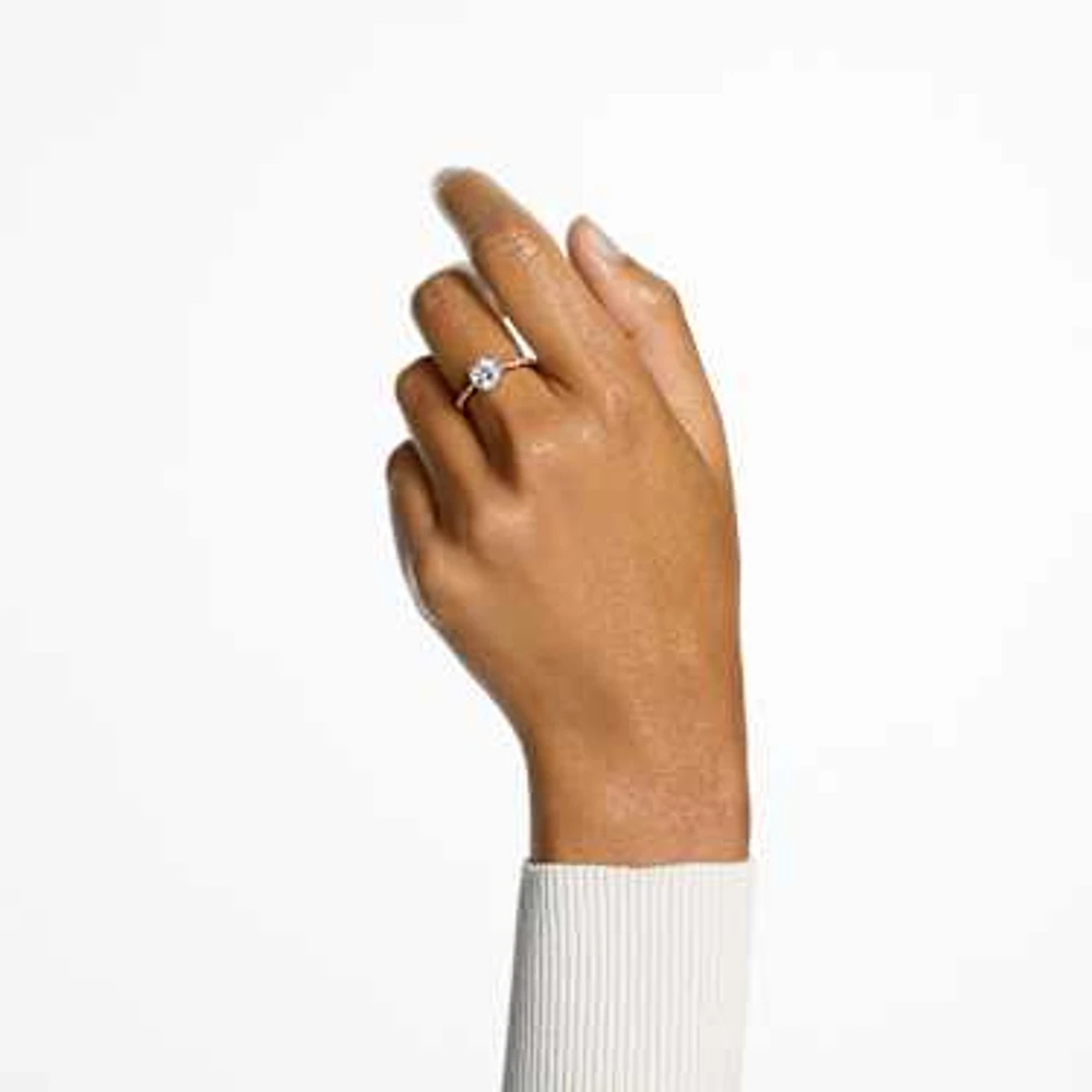 Constella cocktail ring, Round cut, Pavé, White