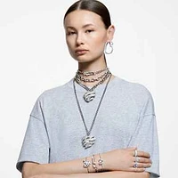 Dextera necklace, Statement, Mixed links, White