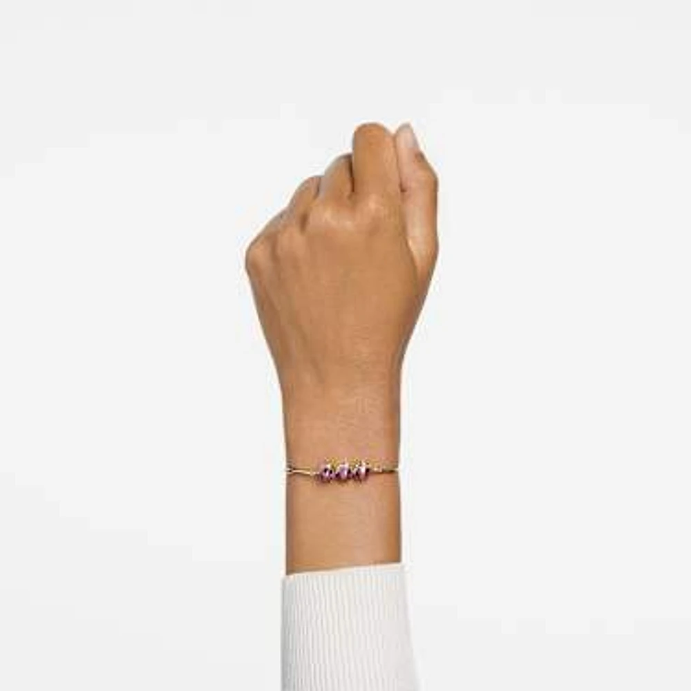 Chroma bracelet, Round cut, Multicoloured, Gold-tone plated by SWAROVSKI