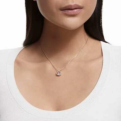 Una necklace, Trilliant cut, White, Rose gold-tone plated by SWAROVSKI