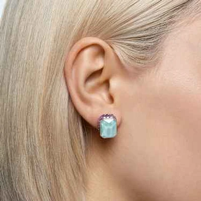 Chroma stud earrings, Octagon cut, Multicoloured, Gold-tone plated by SWAROVSKI